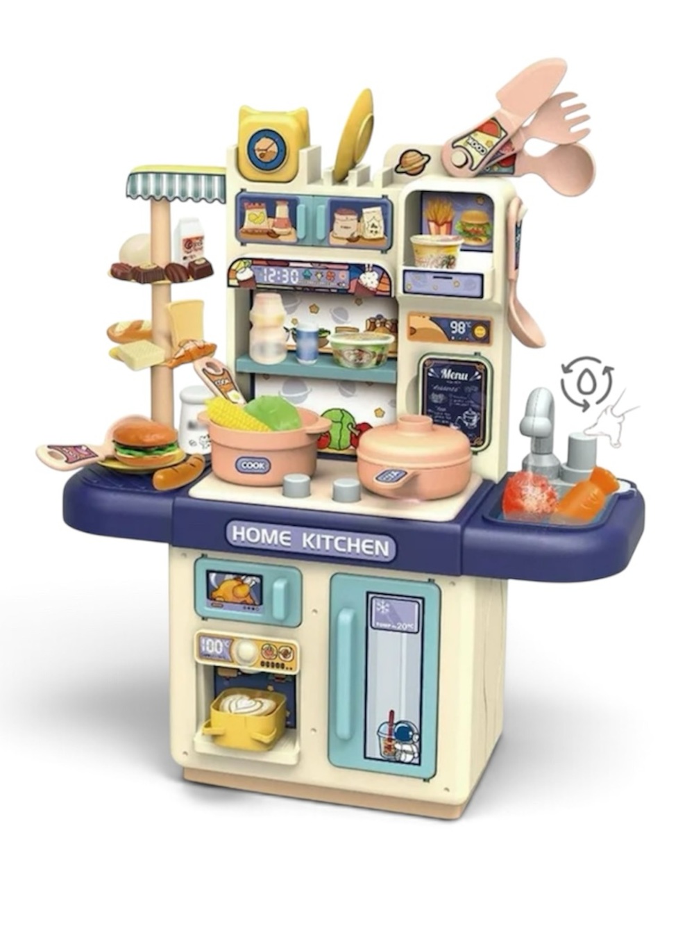 Kitchen Counter Complete Cooking Playset Toy — 30+ Pieces
